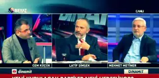 Cem Küçük: Erdoğan karşıtı biri seçilirse yargılanırız Cem Küçük 'Erdoğan karşıtı biri seçilirse yargılanırız' deyince Metiner: Yahu korkutma bizi, zaten yeterince korkağız