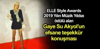 Gaye Su Akyol’dan efsane konuşma: Ataerkil ve müthiş sıkıcı bir dünyada Gaye Su Akyol efsane teşekkür konuşması ELLE Style Awards 2019 Yılın Müzik Yıldızı