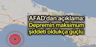 AFAD: Depremin maksimum şiddeti oldukça güçlü
