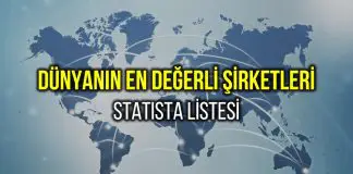 Dünyanın en değerli şirketleri listesi (Statista 2019 raporu) Dünyanın en değerli şirketleri listesi (Statista 2019 raporu)