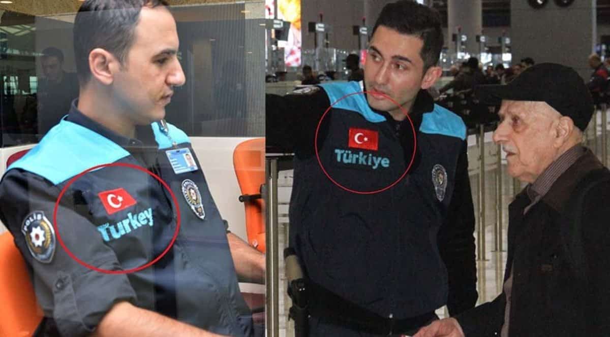 Polis üniformalarında tepki çeken Turkey yazısı değiştirildi