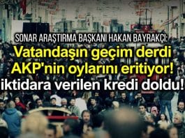 Vatandaşın geçim derdi AKP'nin oylarını eritiyor; iktidara verilen kredi doldu