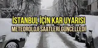 İstanbul için kar uyarısı: Meteoroloji saati güncelledi! İstanbul için kar uyarısı: Meteoroloji saati güncelledi!