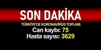 Türkiye de corona salgınında son durum: Toplam ölüm sayısı 75, hasta 3629