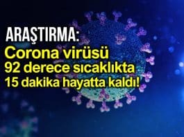 Corona virüsü 92 derece sıcaklıkta 15 dakika hayatta kaldı