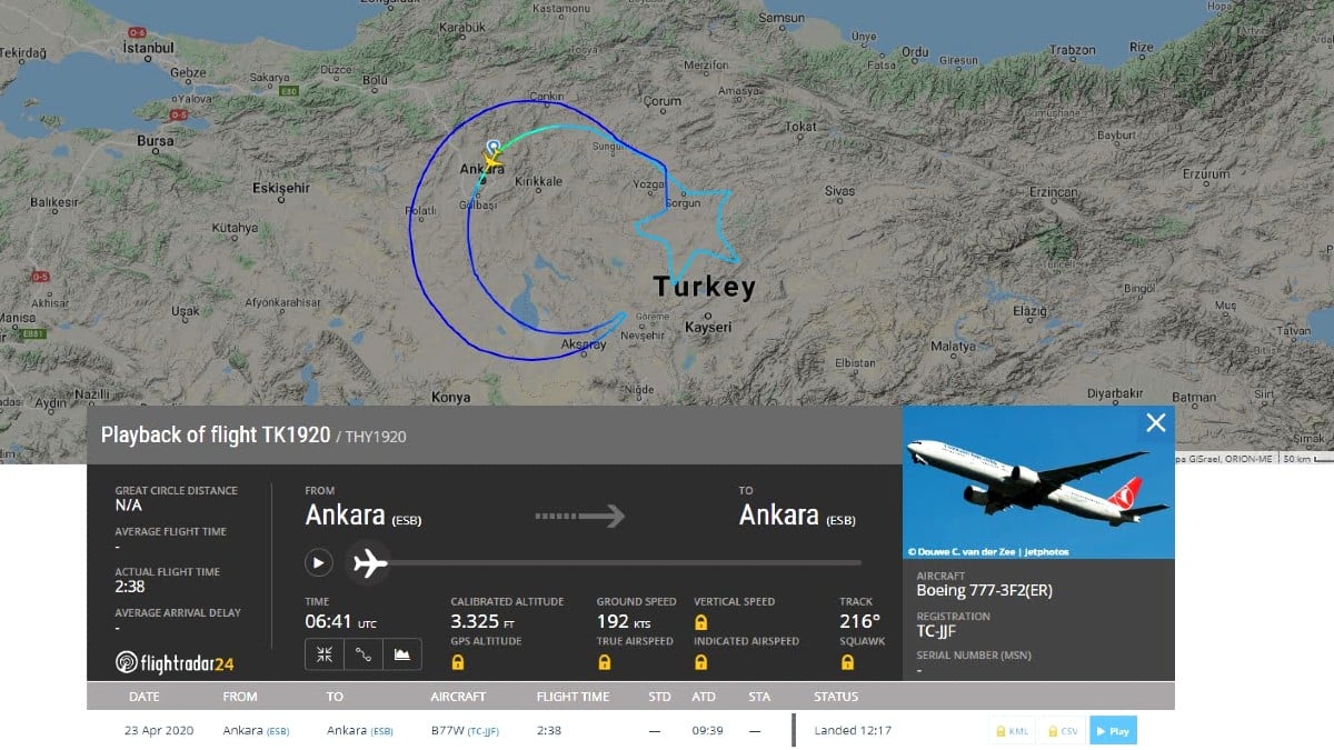TK1920: THY 23 Nisan 100. yılı için özel uçuş türk hava yolları