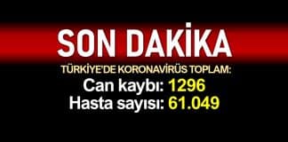 Türkiye corona verileri: Ölüm sayısı 1296'ya, vaka sayısı 61049'a yükseldi
