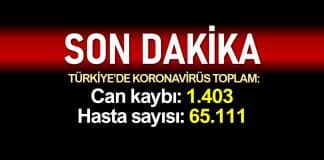 Türkiye corona verileri 14 nisan Ölüm sayısı 1403 e, vaka sayısı 65111 e yükseldi