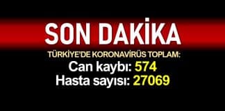 Türkiye corona verileri: Ölüm sayısı 574, vaka sayısı 27069 yükseldi