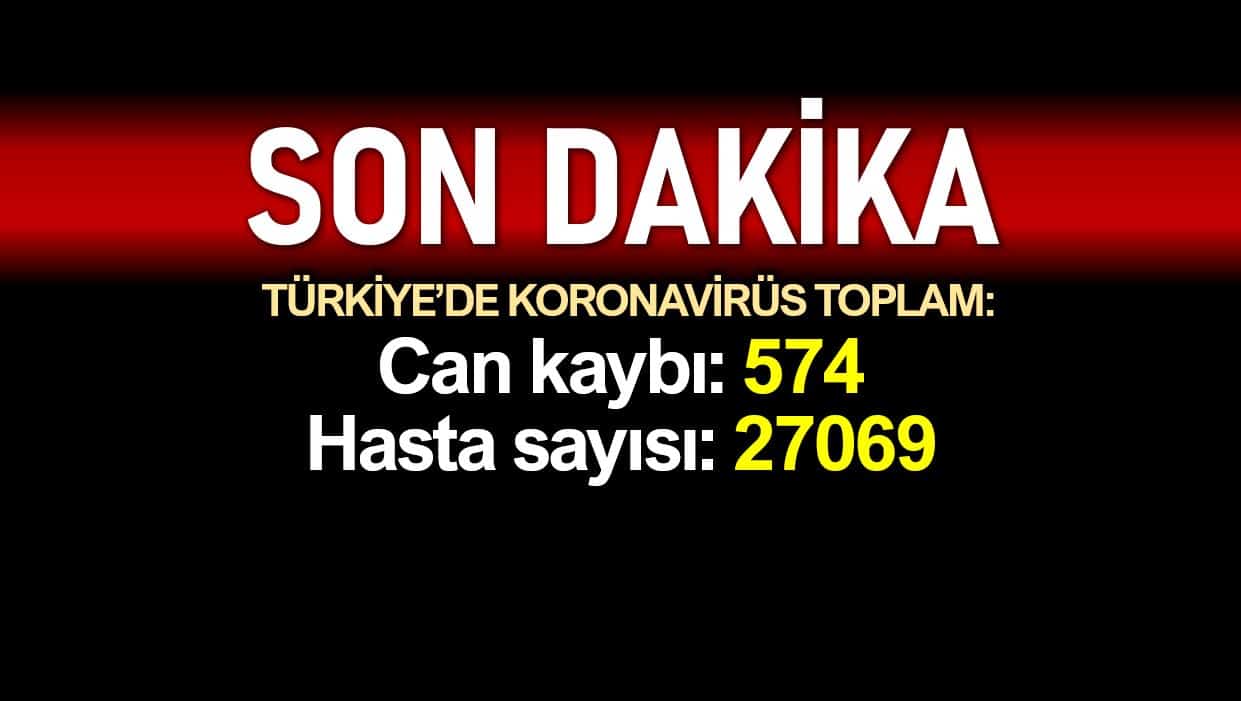 Türkiye corona verileri: Ölüm sayısı 574, vaka sayısı 27069 yükseldi