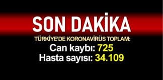 Türkiye corona verileri: Ölüm sayısı 725 e, vaka sayısı 34.109 e yükseldi