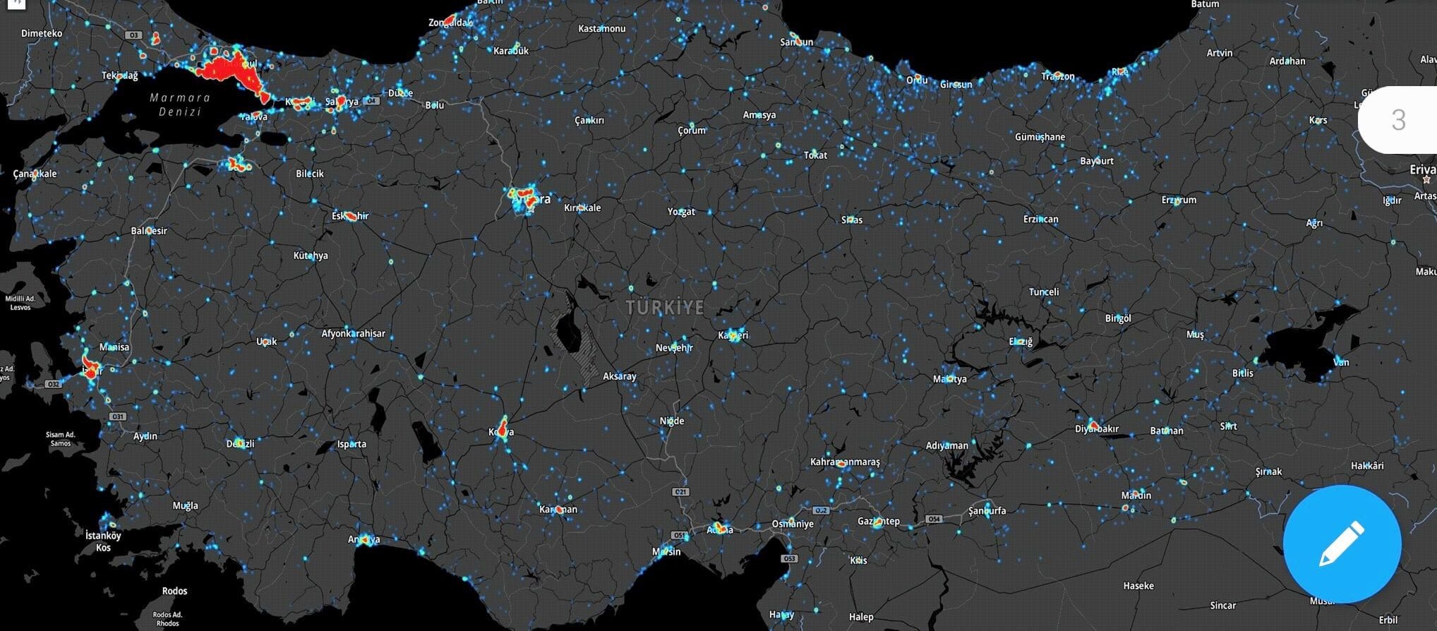 Türkiye detaylı corona virüsü yayılım haritası paylaşıldı