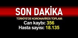 Türkiye de corona ölüm sayısı 356 ya, vaka sayısı 18135 e yükseldi