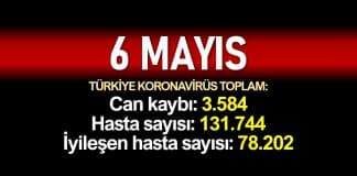 6 Mayıs Türkiye koronavirüs verileri: 3.584 ölüm, 131.744 vaka
