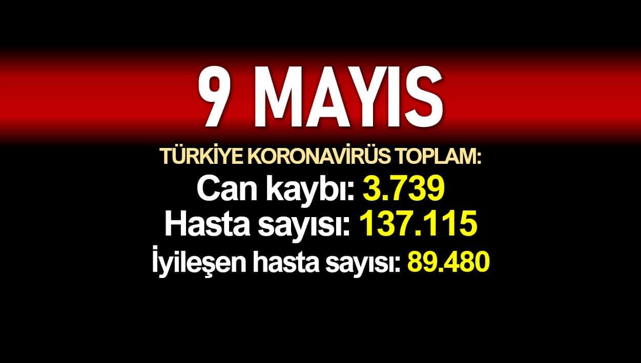 9 Mayıs Türkiye koronavirüs verileri: 3.739 ölüm, 137.115 vaka