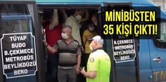 İstanbul Esenyurt'ta minibüsten tam 35 yolcu çıktı!
