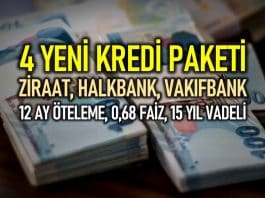 Ziraat Bankası, Halkbank, Vakıfbank 4 kredi paketi sunacak