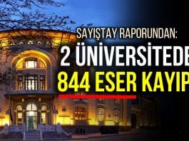 üniversitelerde 844 eser kayıp