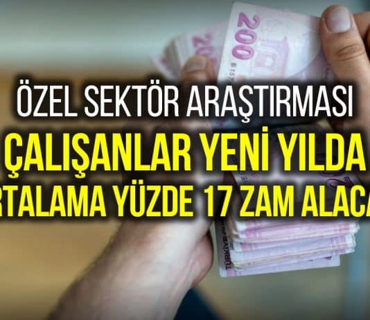 Özel sektör çalışanları yeni yılda ortalama yüzde 17 zam alacak
