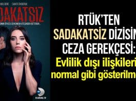 rtük Sadakatsiz dizisine ceza
