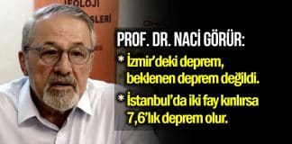 Prof. Naci Görür İstanbul ve İzmir için korkutan deprem açıklaması