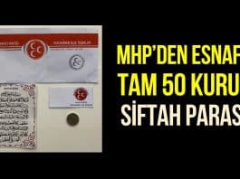 MHP Kayseri de esnafa 50 kuruş siftah dağıttı