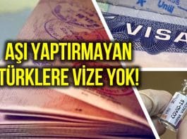 Aşı yaptırmayan Türklere AB vizesi, hatta vize randevusu yok!