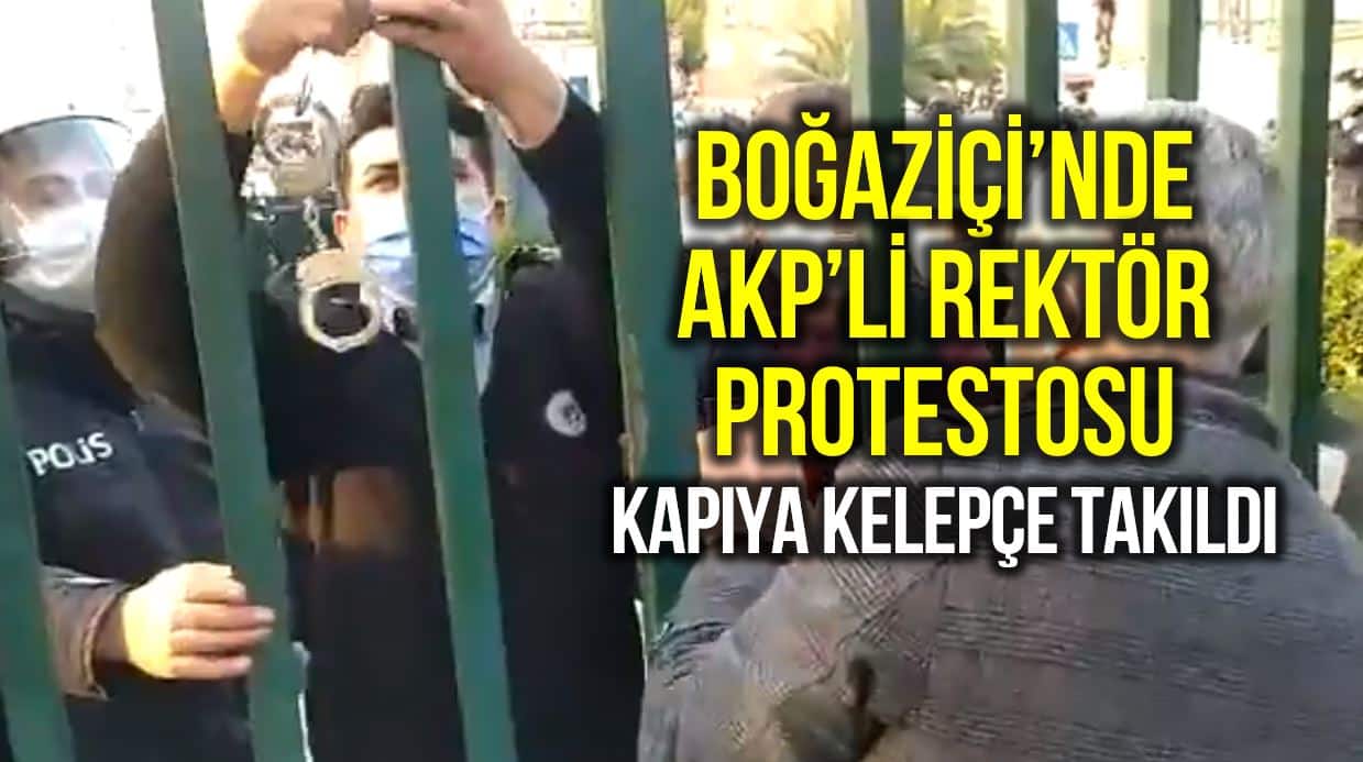 Boğaziçi Üniversitesi öğrencilerinden AKP Melih Bulu rektör protesto