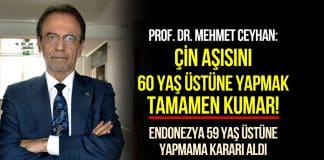 Prof. Mehmet Ceyhan: Çin aşısı coronavac 60 yaş üzerine uygulamak tamamen kumar