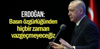 Erdoğan: Basın özgürlüğünden hiçbir zaman vazgeçmeyeceğiz