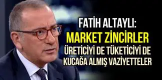 Fatih Altaylı: Söyleyeyim de dudağınız uçuklasın, pahalılığın sırrı market zinciri bilançolarında gizli! Fatih Altaylı: Söyleyeyim de dudağınız uçuklasın, pahalılığın sırrı market bilançolarında gizli!