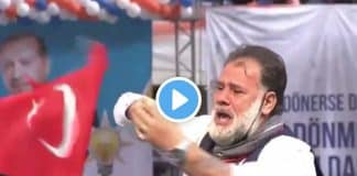 AKP kongresinde tuhaf hareketler yapan adam