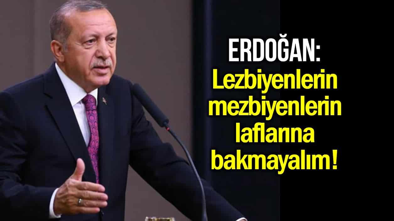 Erdoğan: Lezbiyenlerin mezbiyenlerin laflarına bakmayalım