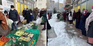 İstanbul’un göbeğinden yoksulluk manzaraları: Kar altında uzun kuyruklar! gülenyüz derneği yoksulluk