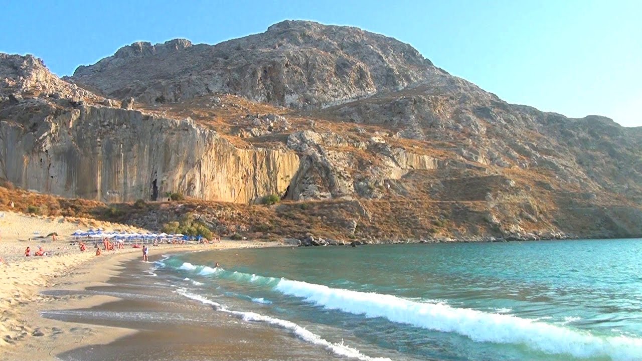 Plakias Plajı, Girit, Yunanistan 