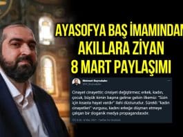 Ayasofya baş imamından 8 Mart paylaşımı
