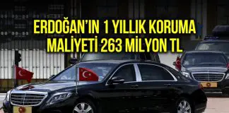 Erdoğan’ın korumaları için 1 yılda 263 milyon TL harcandı erdoğan korumaları maliyeti