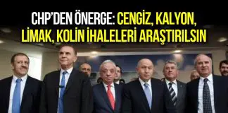 CHP, ‘Kalyon, Limak, Kolin, Cengiz Holding’ kamu ihalelerinin araştırılmasını istedi CHP, Kalyon, Limak, Kolin, Cengiz Holding kamu ihaleleri