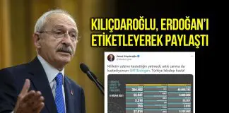 Kılıçdaroğlu, Erdoğan’ı etiketleyerek paylaştı: Türkiye lebalep hasta! kılıçdaroğlu erdoğan türkiye lebalep hasta