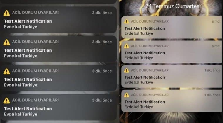 iPhone kullanıcılarına gönderilen Acil Durum Uyarısı ...