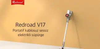 Redroad V17 elektrikli süpürge ile 9 aşamalı gürültü azaltma ve 5 kademeli filtreleme Redroad V17