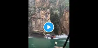 Korkunç görüntüler: Brezilya’da dev kaya parçası turistlerin üzerine düştü brezilya kaya
