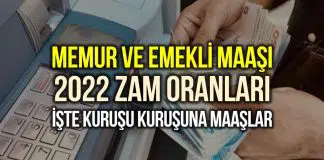 2022 memur, memur emeklisi, Bağkur SSK emekli maaşı zam oranları