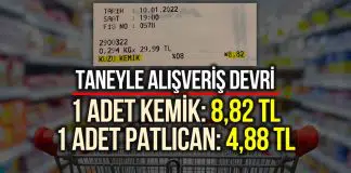 Taneyle alışveriş dönemi: 1 adet patlıcan 4,88 TL, 1 adet kemik 8,82 TL taneyle alışveriş