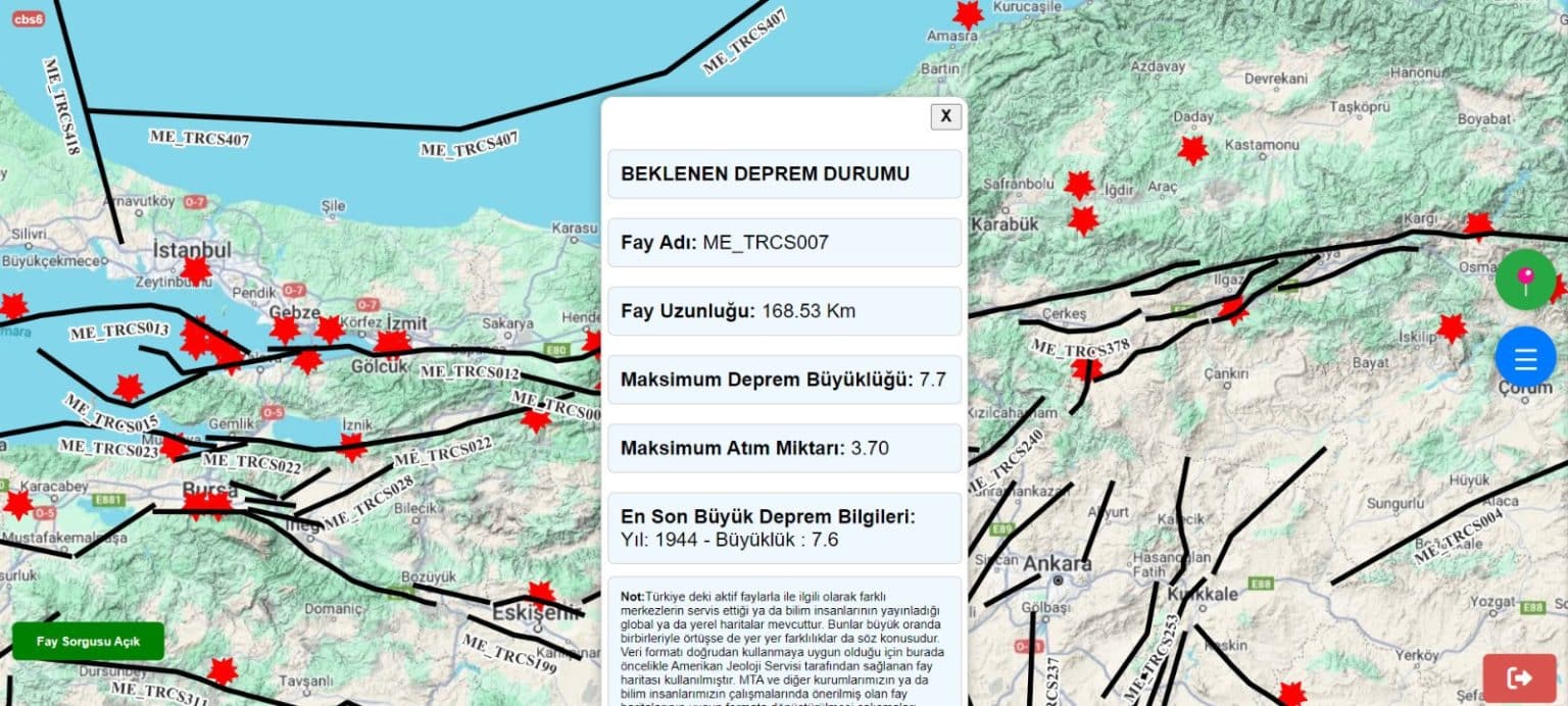 Deprem Bilgi Sistemi: Fay hatları ve hangi büyüklükte deprem ...