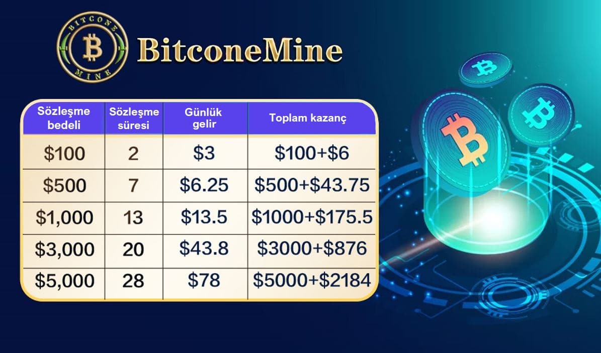 bitconemine kazanç tablosu