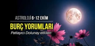 6-12 Ekim haftalık burç yorumları için haftalık astroloji görseli. Koç Dolunayı etkileri