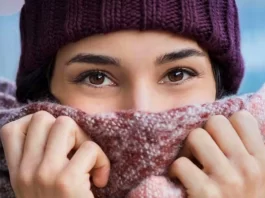 Kışın cilt bakımı: Cilt bariyeri koruması, nemlendirici ve kışın güneş kremi kullanımı üzerine bir konsept.