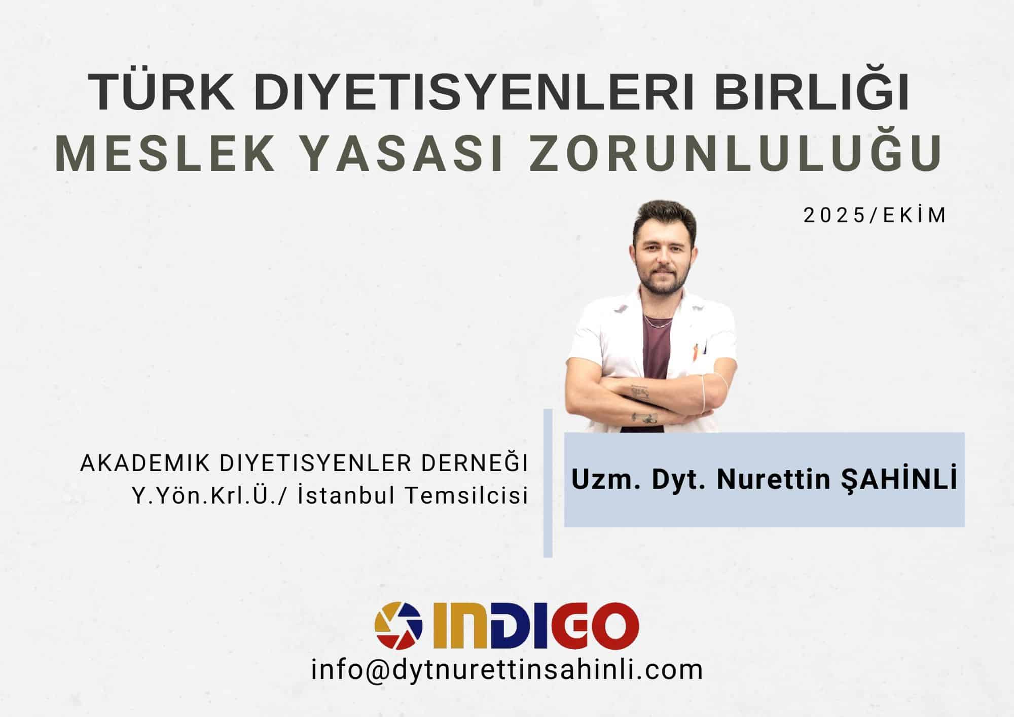 Türk Diyetisyenleri Birliği Akademik Diyetisyenler Derneği Uzm. Dyt. Nurettin Şahinli'nin açıklamaları.