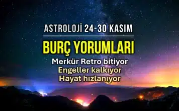 24 - 30 Kasım 2025 haftalık burç yorumları: Merkür Retrosu bitişi, Satürn düz hareketi ve Güneş Yay burcunda astroloji etkileri.